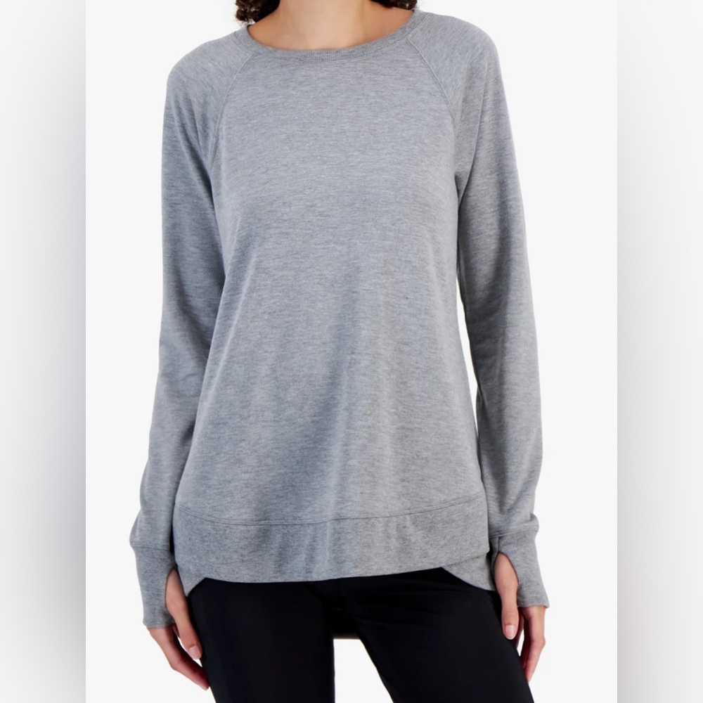 Ideology Heather Gray Crewneck Top